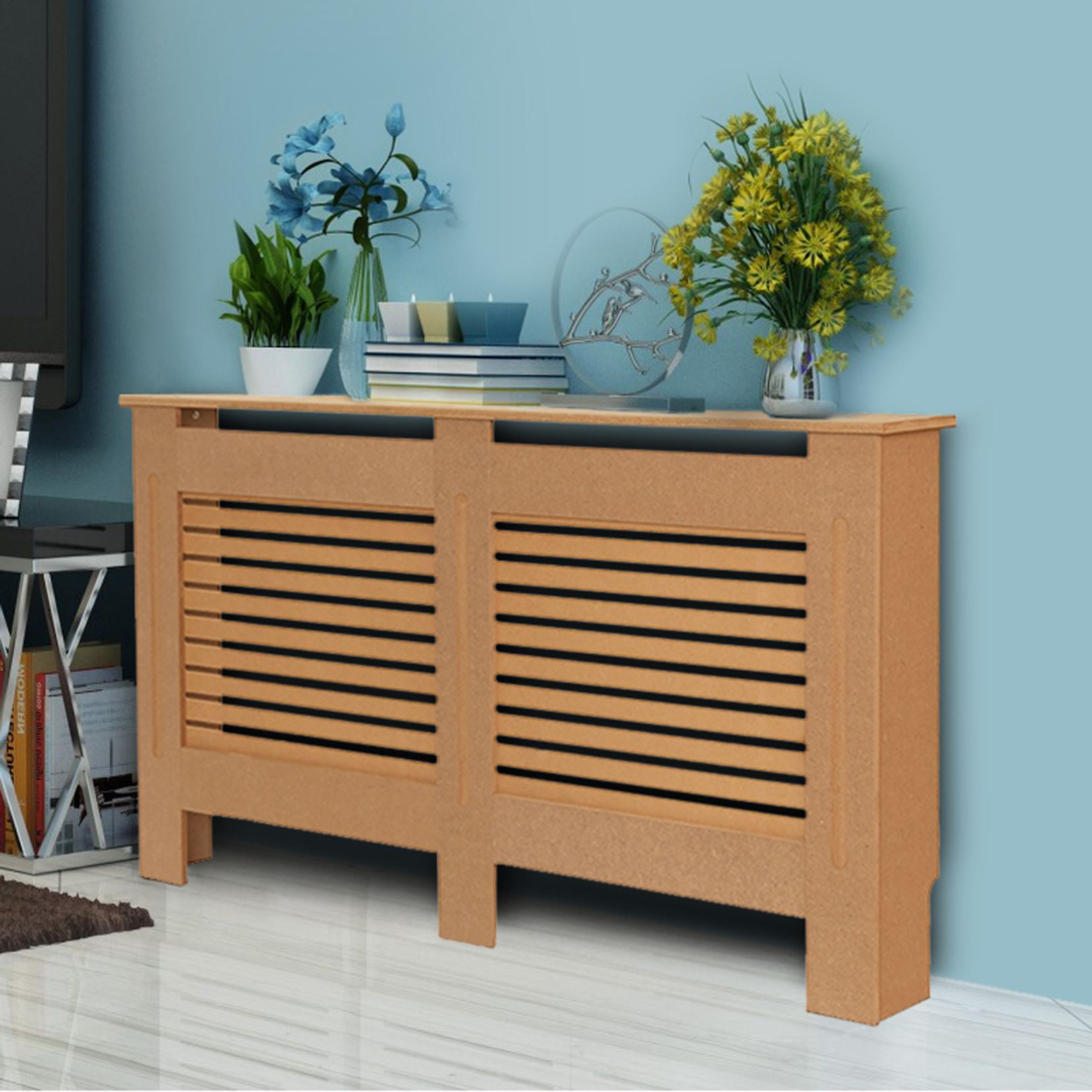 Radiator Cover Unfinished Modern Traditional Wood Grill Cabinet Furniture - Picture 4 of 11