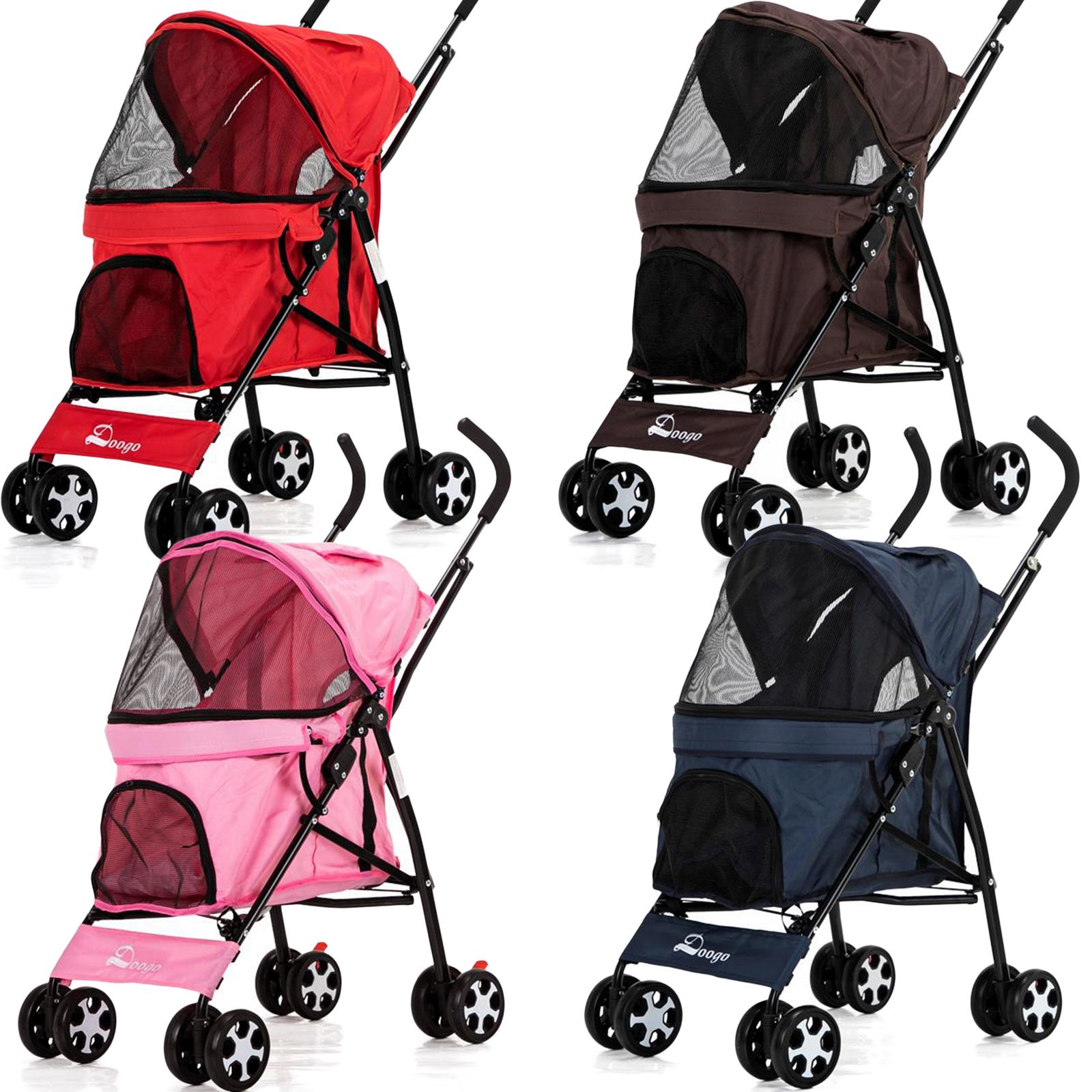 Pet Pushchair Dog Puppy Cat Pram Travel Buggy Stroller for Animals