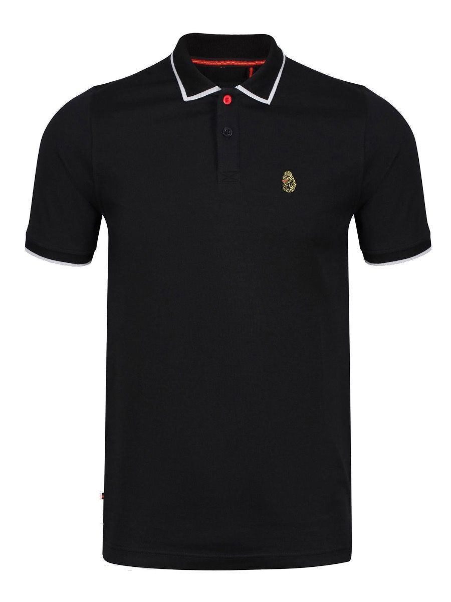 Luke 1977 Mens Meadtastic Sport Pique Polo Shirt Jet Black