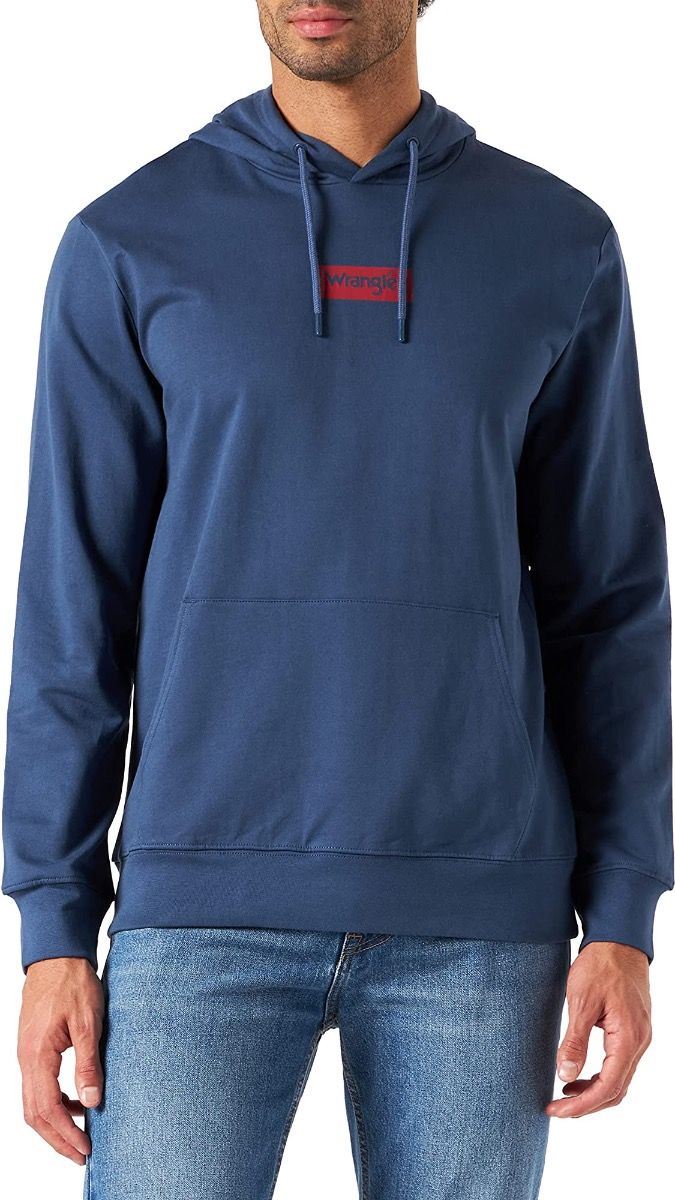 Sudaderas con capucha con logotipo de Wrangler para hombre de mezclilla oscura - Imagen 7 de 24