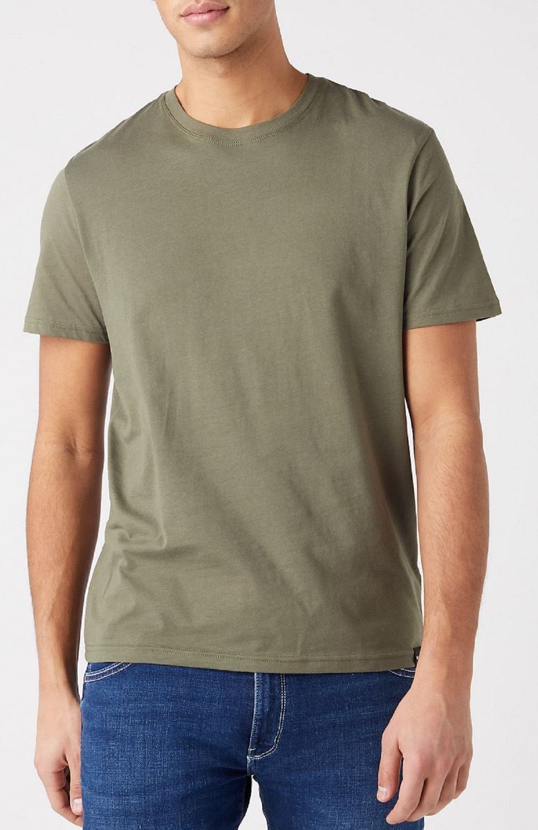 Paquete de 2 camisetas lisas Wrangler para hombre cuello redondo camiseta de algodón verde y blanco - Imagen 12 de 16