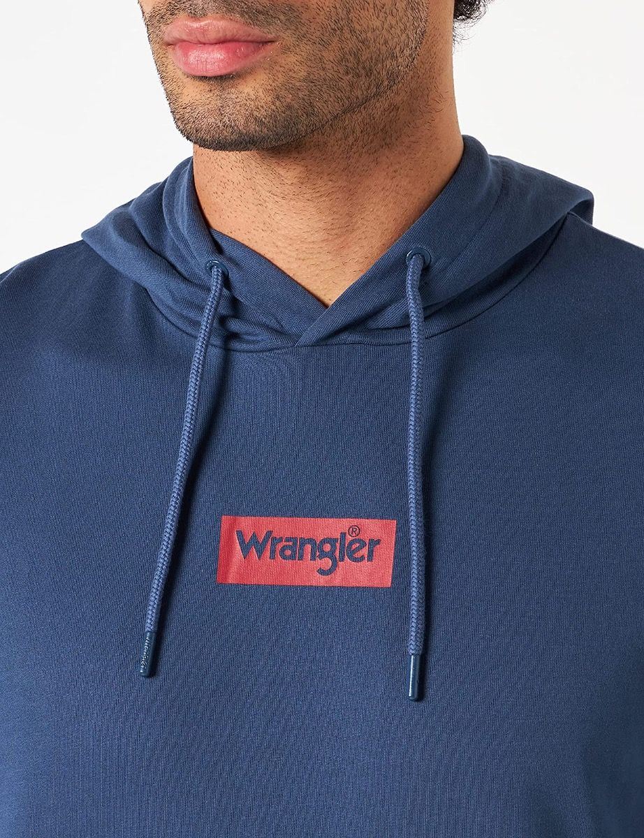 Sudaderas con capucha con logotipo de Wrangler para hombre de mezclilla oscura - Imagen 6 de 24