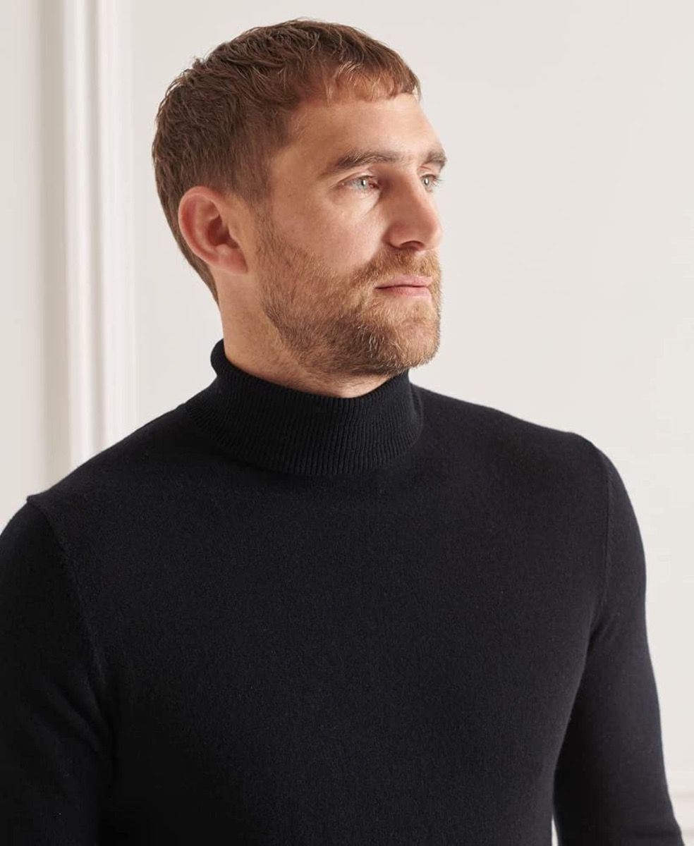 Superdry Hombre Studios Lana de Cordero Cuello Redondo Jersey Negro - Imagen 9 de 40