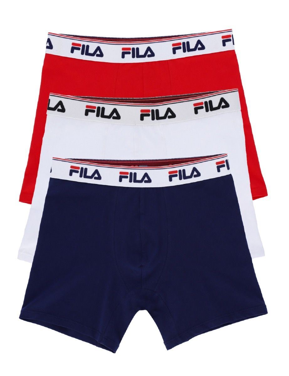 Fila Mens Tristan 3-Pack Trunks Shorts Navy/White/Red - Picture 10 of 14