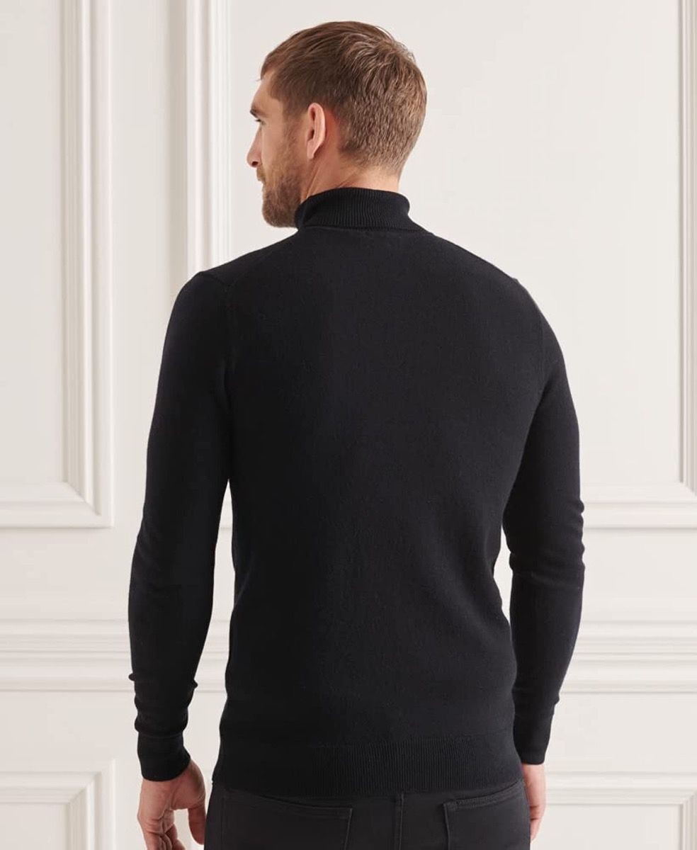 Superdry Hombre Studios Lana de Cordero Cuello Redondo Jersey Negro - Imagen 38 de 40