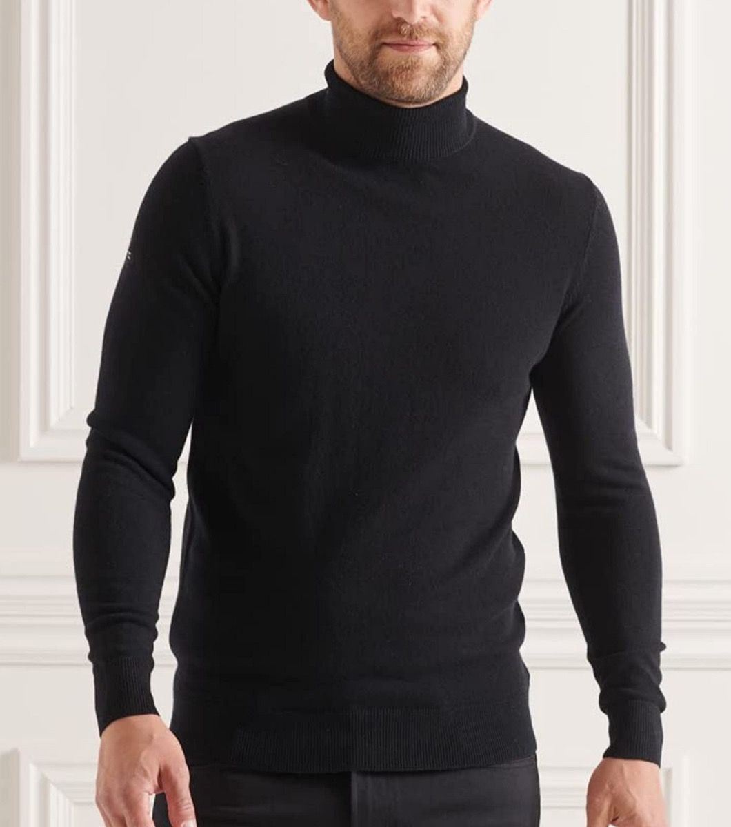 Superdry Hombre Studios Lana de Cordero Cuello Redondo Jersey Negro - Imagen 21 de 40