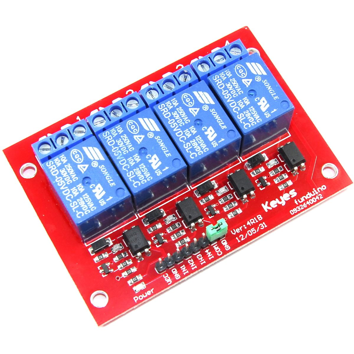 Keyes Relay Module 2 4 8 Channel 5 24V 250V AC 30V DC Funduino Flux Workshop - Picture 22 of 29