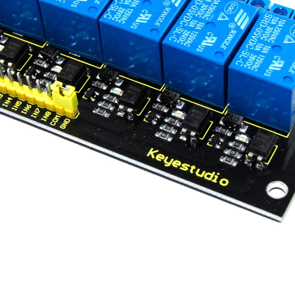 Keyestudio módulo de relé 1 2 4 8 canales 5V KS 250V CA 30V taller de flujo de CC - Imagen 17 de 20