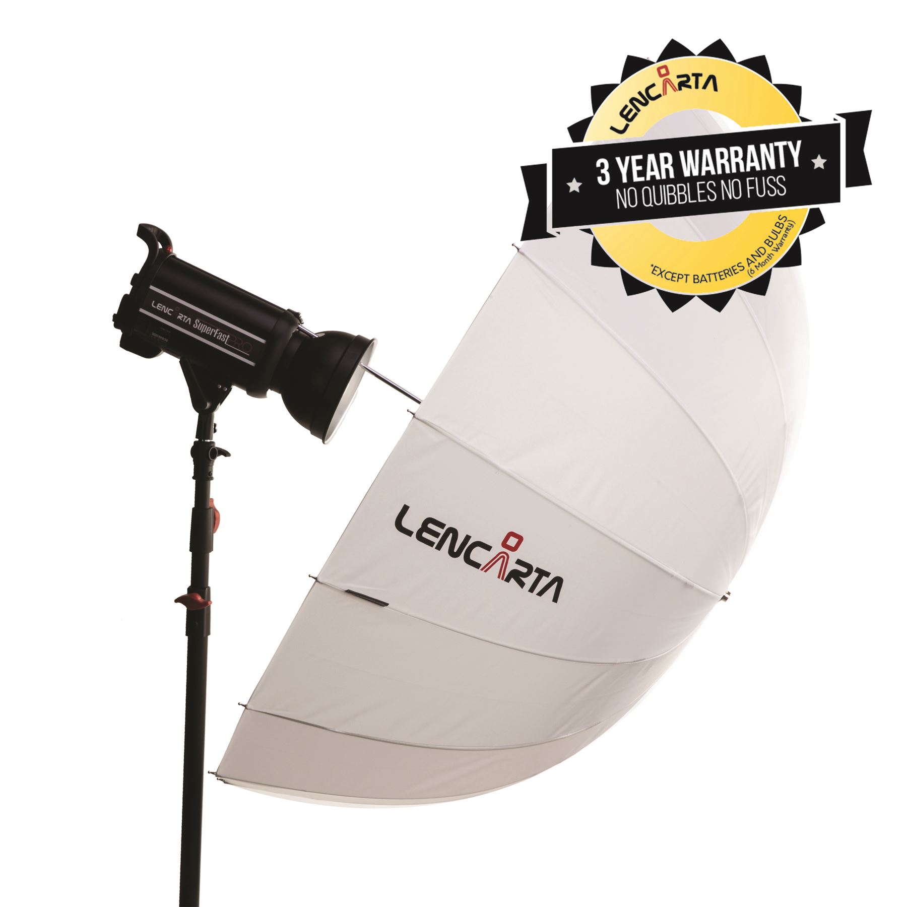 White ShootThrough 16Rib Deep Parabolic Umbrella for Flash 130cm