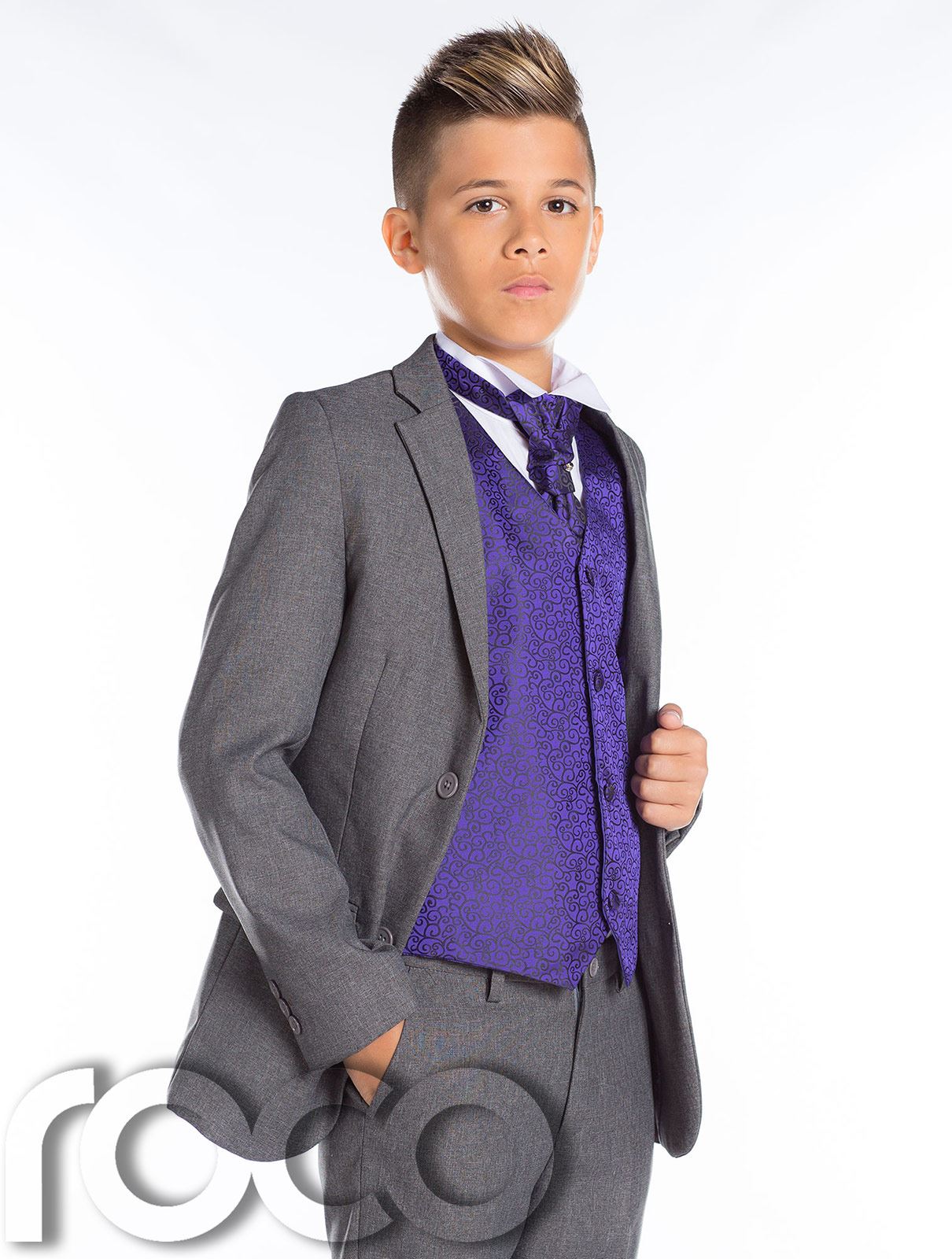 Y /& Z Page Boy Wedding Christening 2pc Design Grey Suit with Cravat
