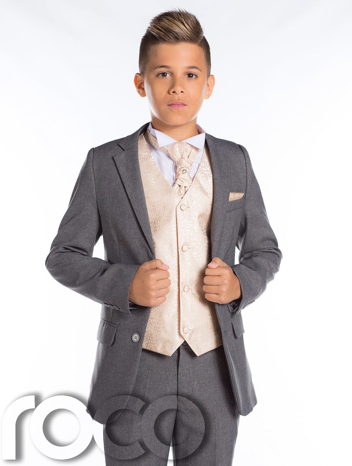 Boys Wedding Suit, Page Boy Suit, Boys Grey Suit, Grey Slim Fit Suit
