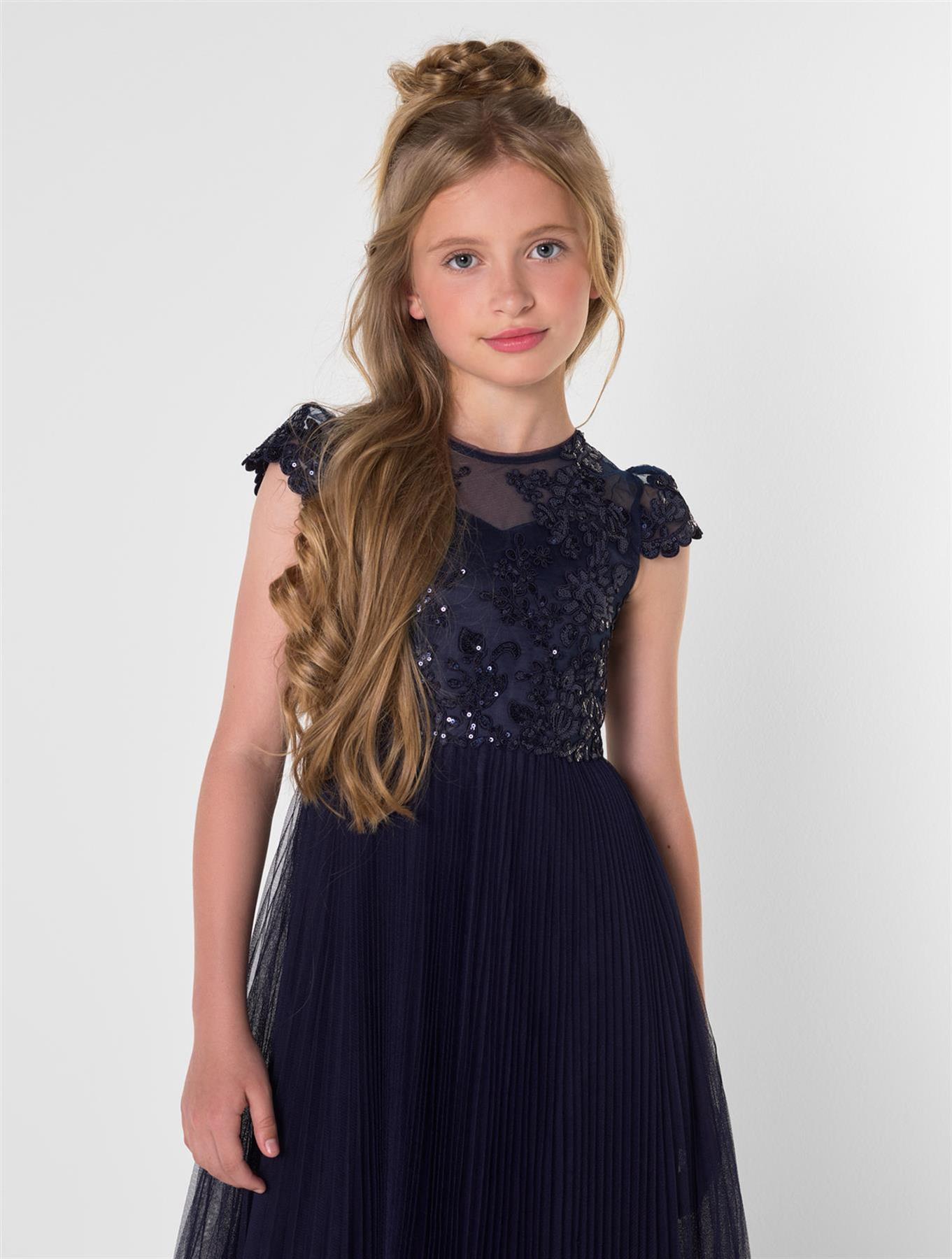 Girls White Prom Dress, Girls Wedding, Bridesmaid, Flower Girl Dress 6-15 Years - Picture 7 of 9