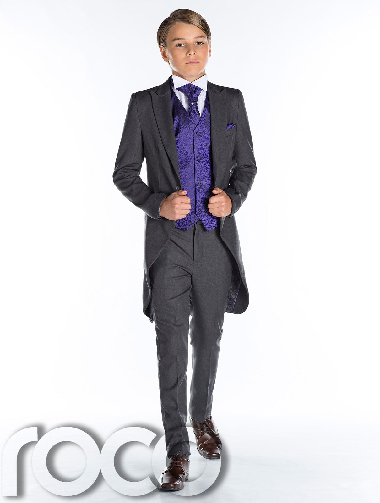 Boys Suits Tails Wine Paisley 5pc Suit wedding pageboy formal