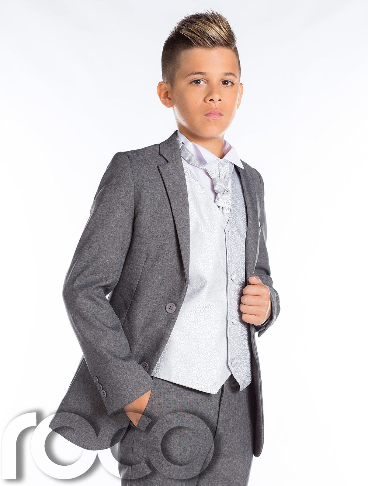Boys Wedding Suit, Page Boy Suit, Boys Grey Suit, Grey Slim Fit Suit