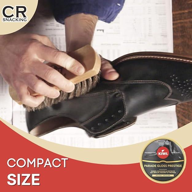 CRSN Set Kiwi Shoe Polish Black 50ml w/ Pack of 2 Shoe Polish Brush/4 Kiwi Wipes - Picture 6 of 9