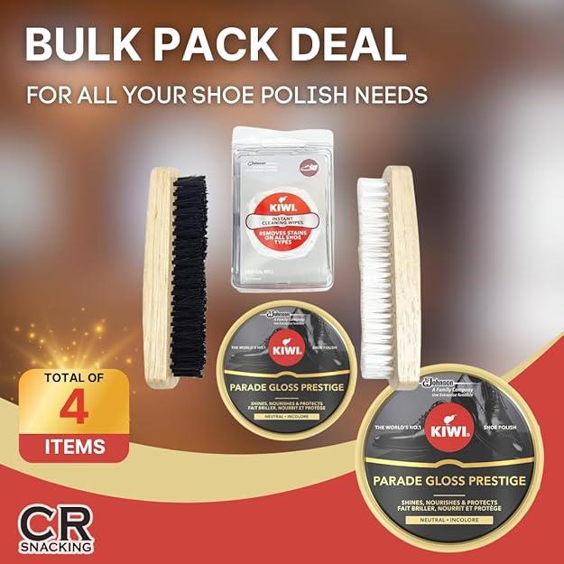 CRSN Set Kiwi Shoe Polish Black 50ml w/ Pack of 2 Shoe Polish Brush/4 Kiwi Wipes - Picture 9 of 9