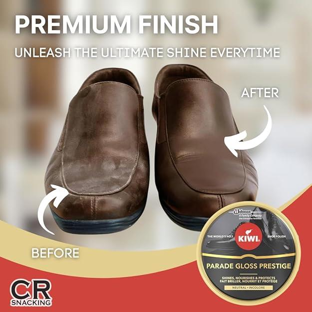 CRSN Set Kiwi Shoe Polish Black 50ml w/ Pack of 2 Shoe Polish Brush/4 Kiwi Wipes - Picture 3 of 9