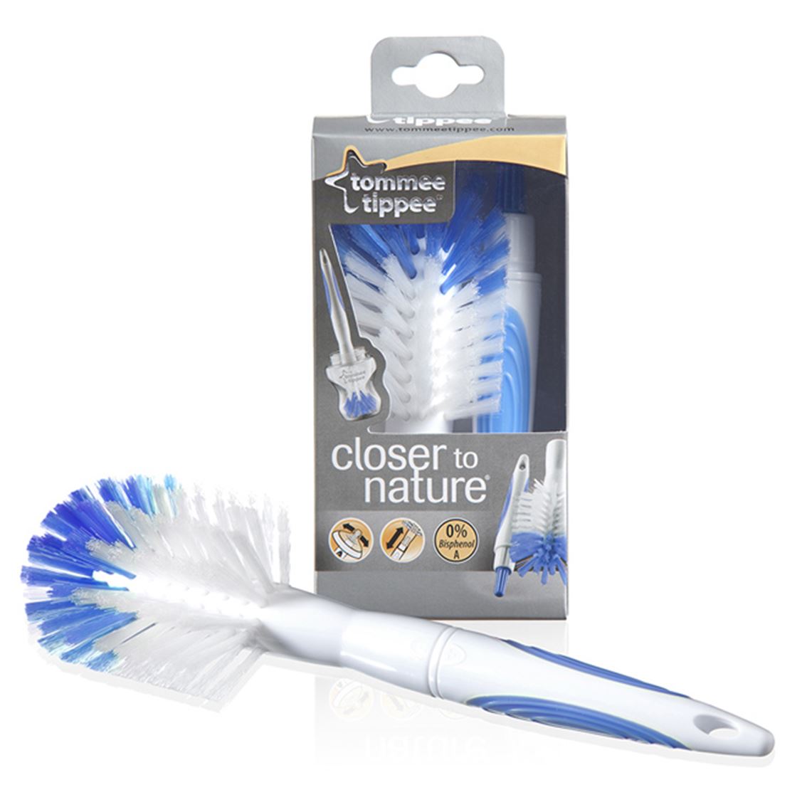 Tommee Tippee Closer to Nature Bottle /& Teat Brush Blue **Free Postage**