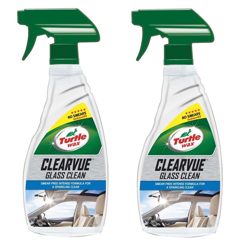 Turtle Wax Clearvue Car Glass Windowscreen Cleaner Spray Smear Free 2 x