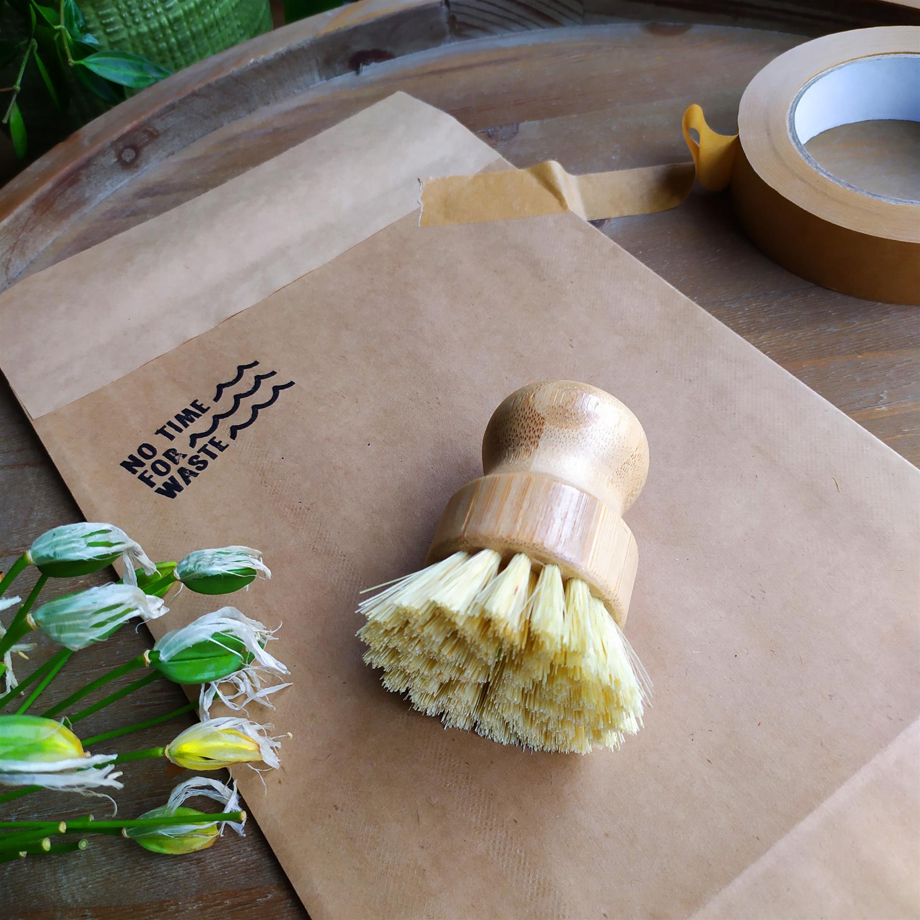 Vegetable Scrubbing Brush, Sisal & Palm, Beechwood, Eco Friendly