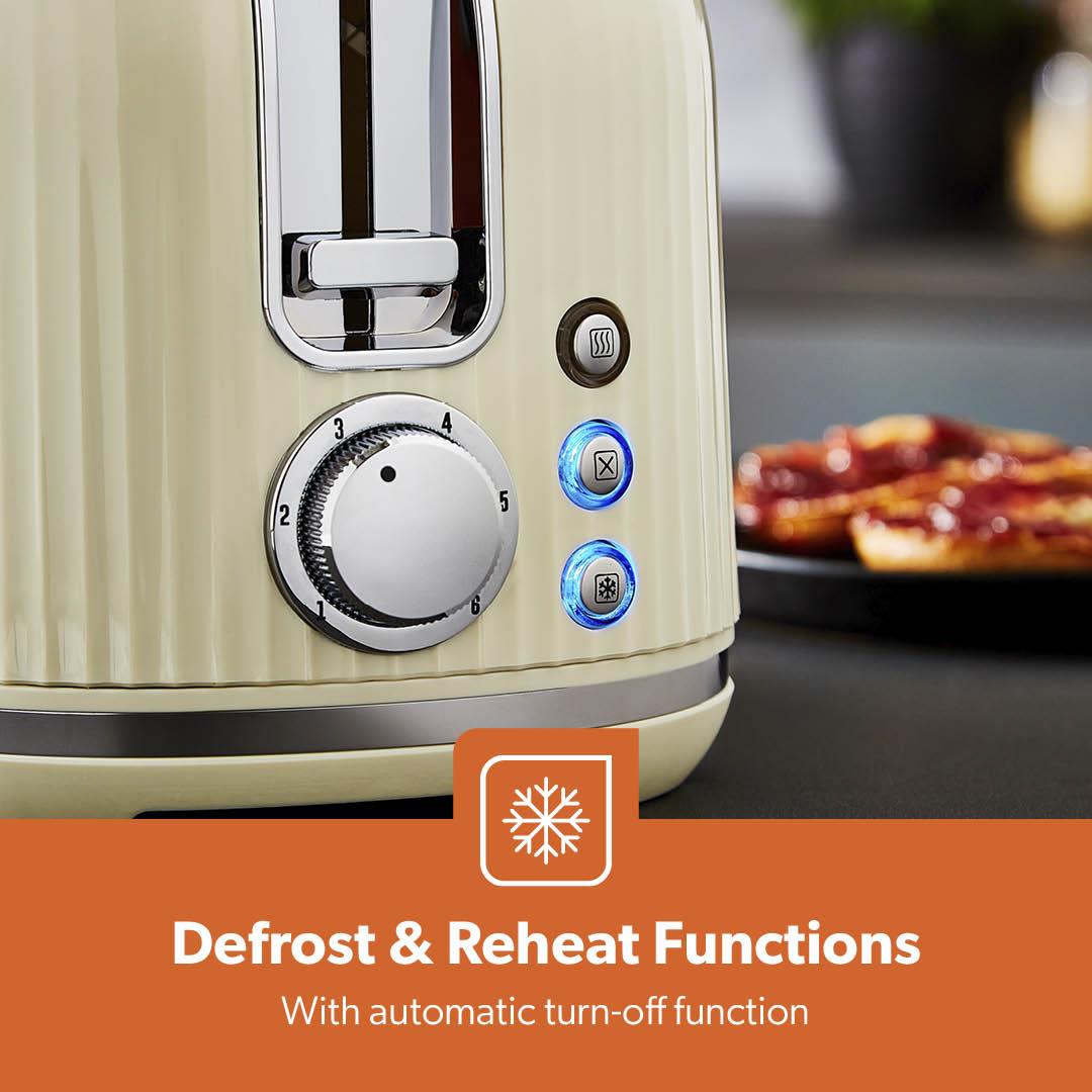 GEEPAS Fluted Collection 2 Slice Bread Toaster & 1.7L Cordless Electric Kettle - Picture 17 of 37