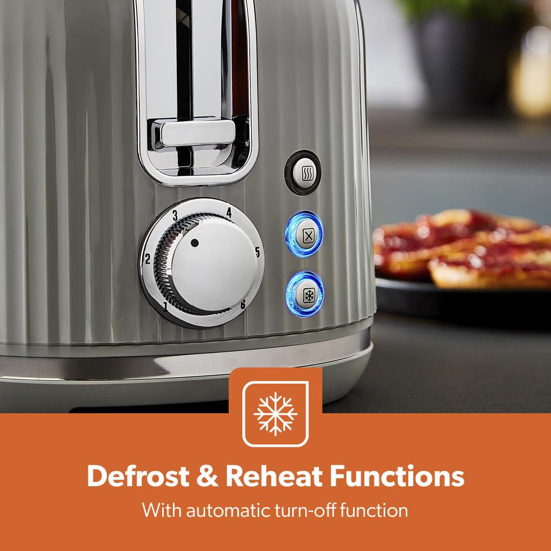 GEEPAS Fluted Collection 2 Slice Bread Toaster & 1.7L Cordless Electric Kettle - Picture 29 of 37