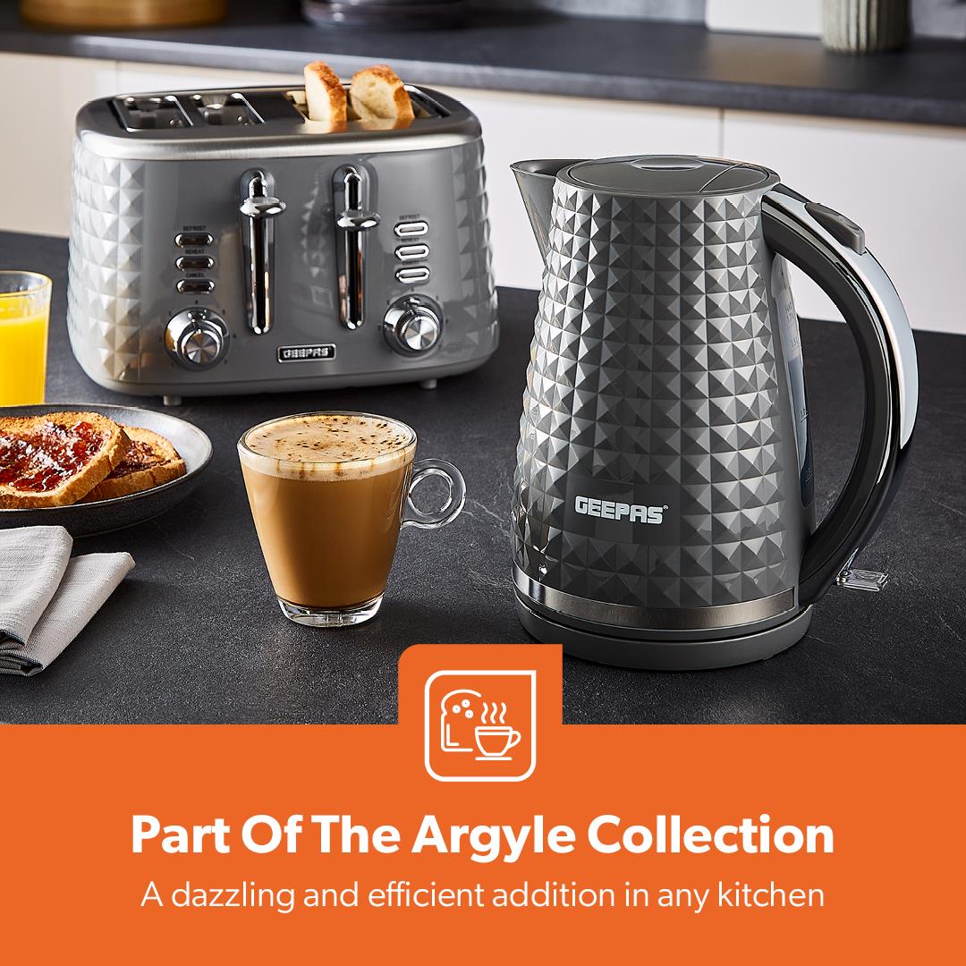GEEPAS Argyle 4 Slice Bread Toaster 7 Level Browning Control Defrost Reheat - Picture 14 of 25