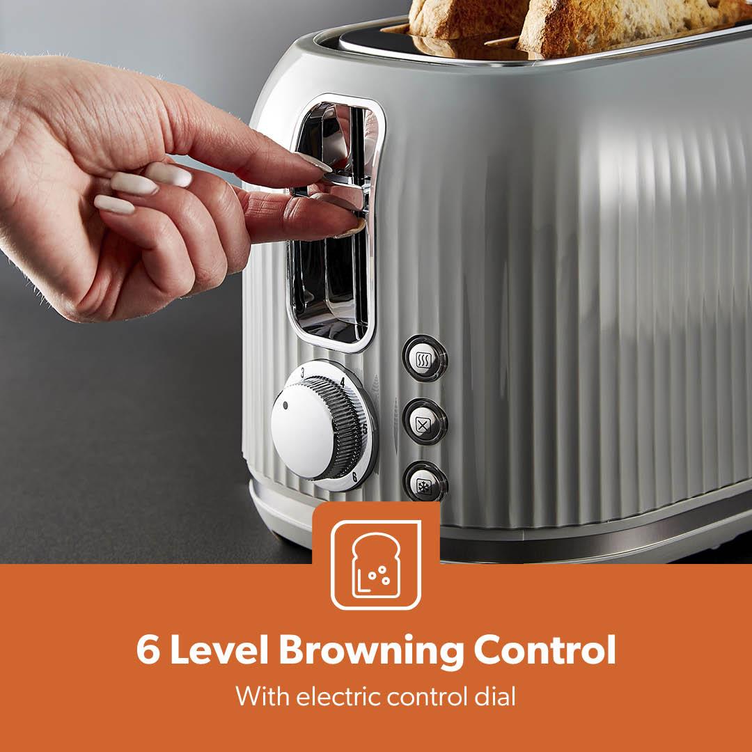 GEEPAS Fluted Collection 2 Slice Bread Toaster & 1.7L Cordless Electric Kettle - Picture 30 of 37