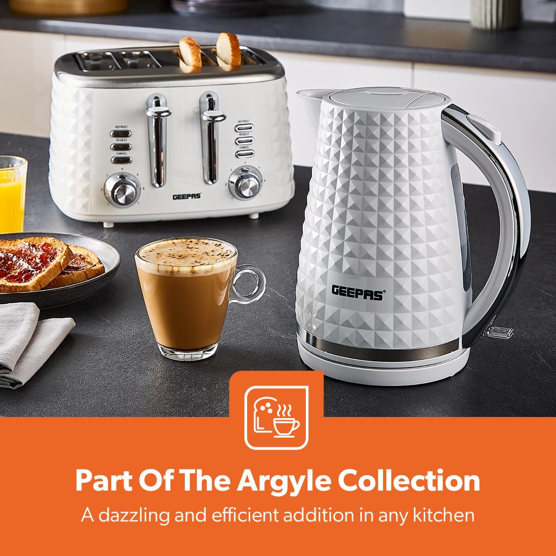 GEEPAS Argyle 4 Slice Bread Toaster 7 Level Browning Control Defrost Reheat - Picture 25 of 25