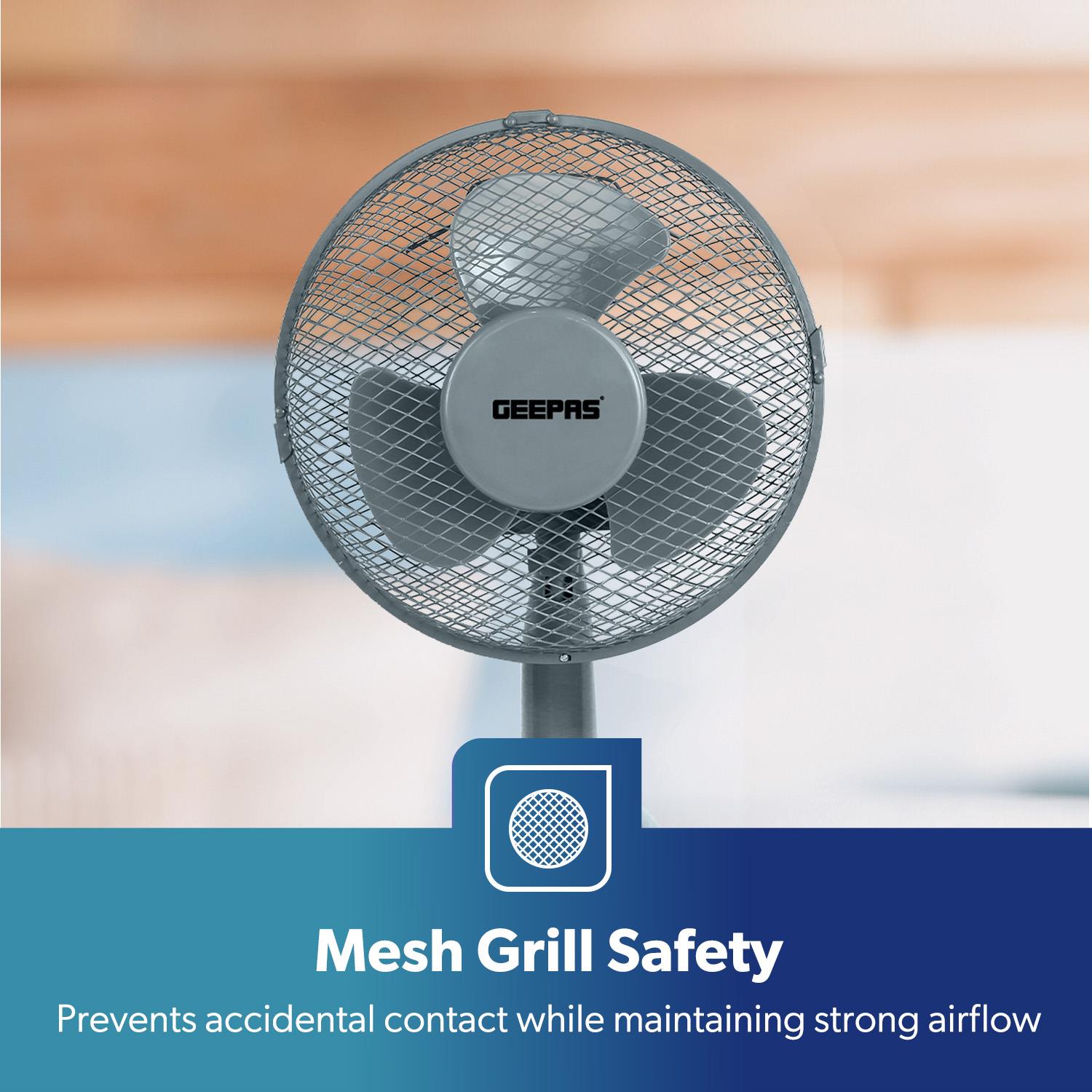 GEEPAS 9" Tischventilator Oszillierend Luftkühlung Tischventilator 2 Geschwindigkeiten 3 Flügel - Bild 16 von 26