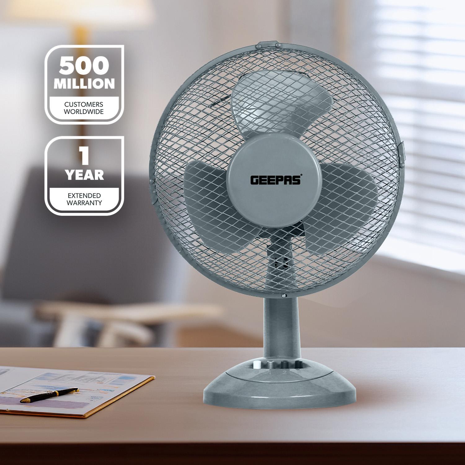 GEEPAS 9" Tischventilator Oszillierend Luftkühlung Tischventilator 2 Geschwindigkeiten 3 Flügel - Bild 11 von 26