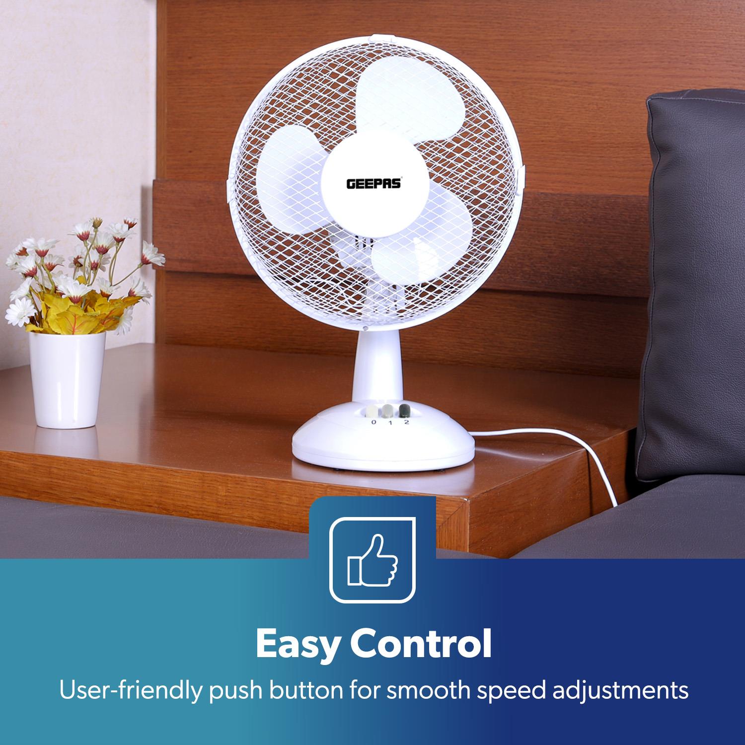 GEEPAS 9" Tischventilator Oszillierend Luftkühlung Tischventilator 2 Geschwindigkeiten 3 Flügel - Bild 21 von 26