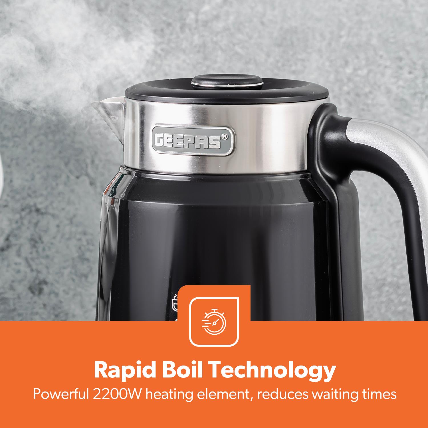 GEEPAS 1.7L Smart Stainless-Steel Digital Kettle Alexa Google Voice 2200W - Picture 7 of 16