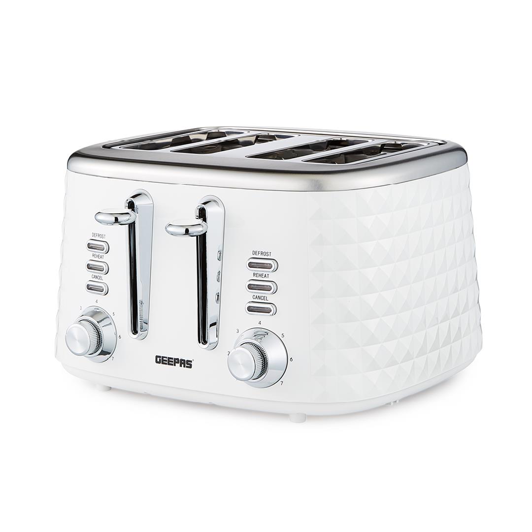 GEEPAS Argyle 4 Slice Bread Toaster 7 Level Browning Control Defrost Reheat - Picture 18 of 25