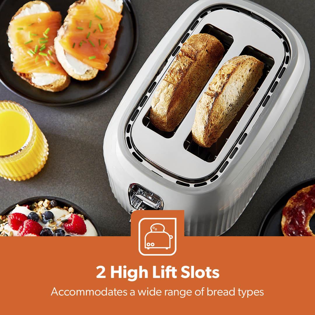 GEEPAS Fluted Collection 2 Slice Bread Toaster & 1.7L Cordless Electric Kettle - Picture 32 of 37