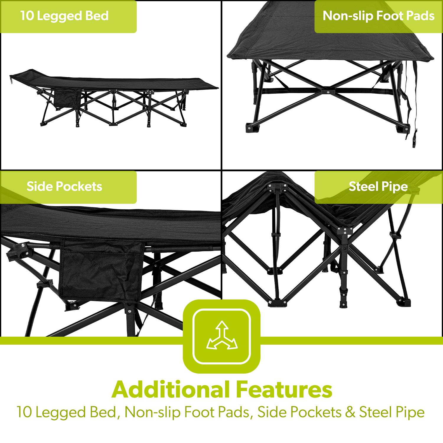 Royalford Camping Cot Bed Single Portable Outdoor Travel Sleeping Fishing - Picture 15 of 18