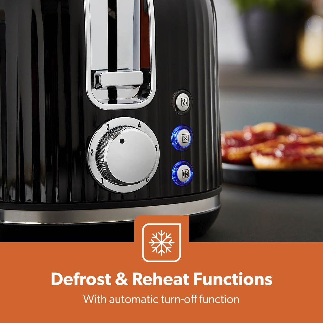 GEEPAS Fluted Collection 2 Slice Bread Toaster & 1.7L Cordless Electric Kettle - Picture 5 of 37