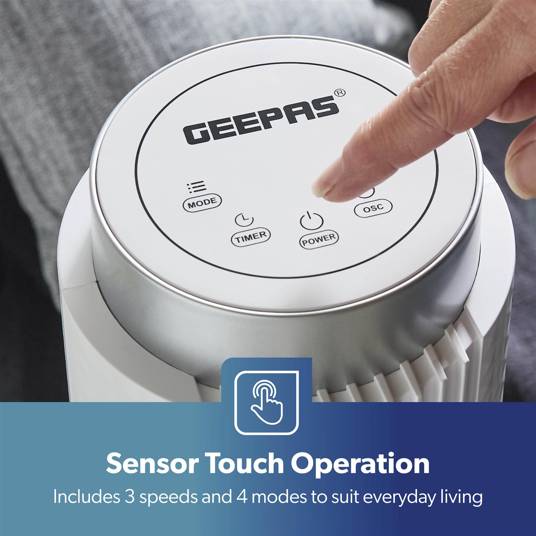 GEEPAS Digital Tower Fan Oscillating 3 Speed 4 Modes Remote Timer LED Display - Picture 29 of 33
