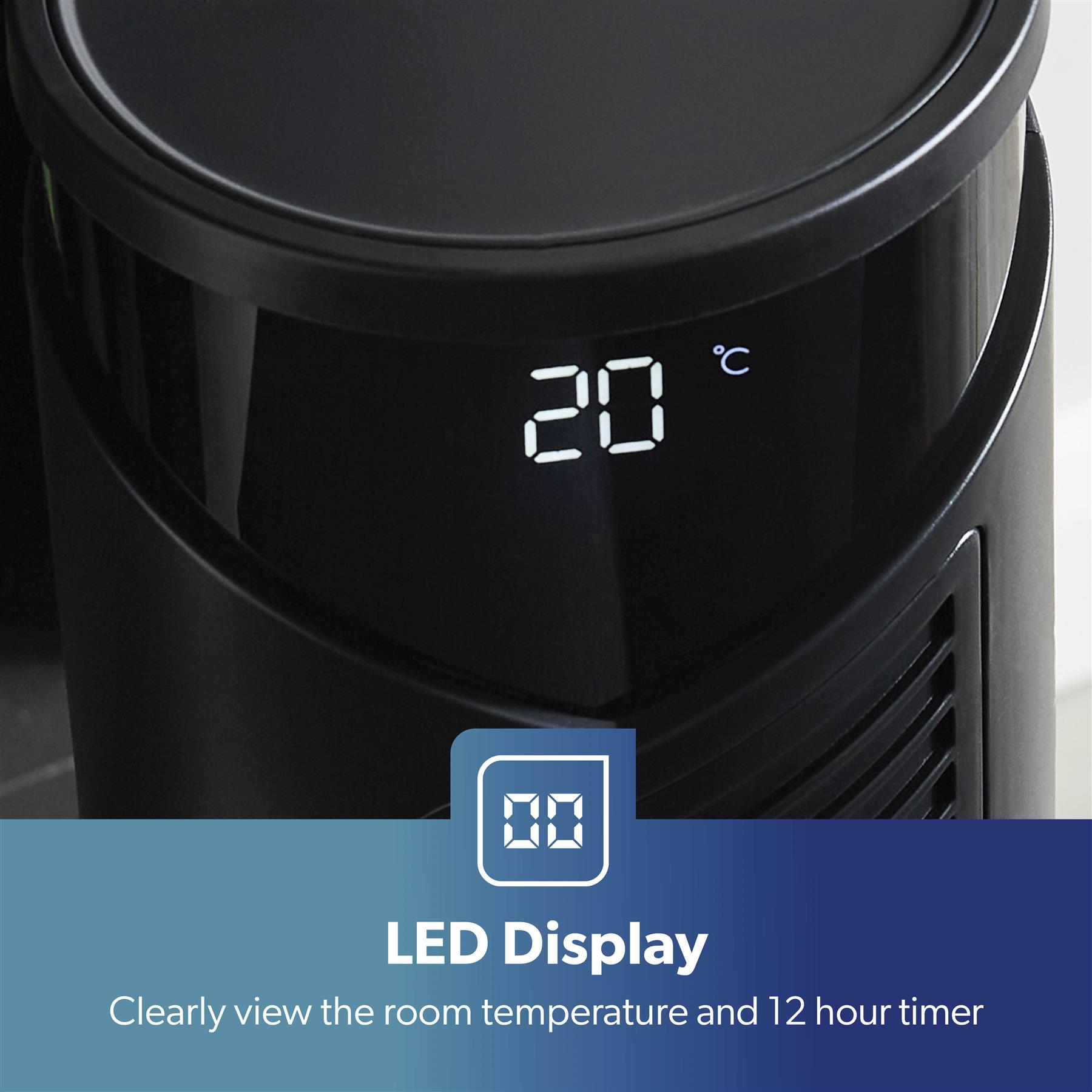 GEEPAS Digital Tower Fan Oscillating 3 Speed 4 Modes Remote Timer LED Display - Picture 4 of 33