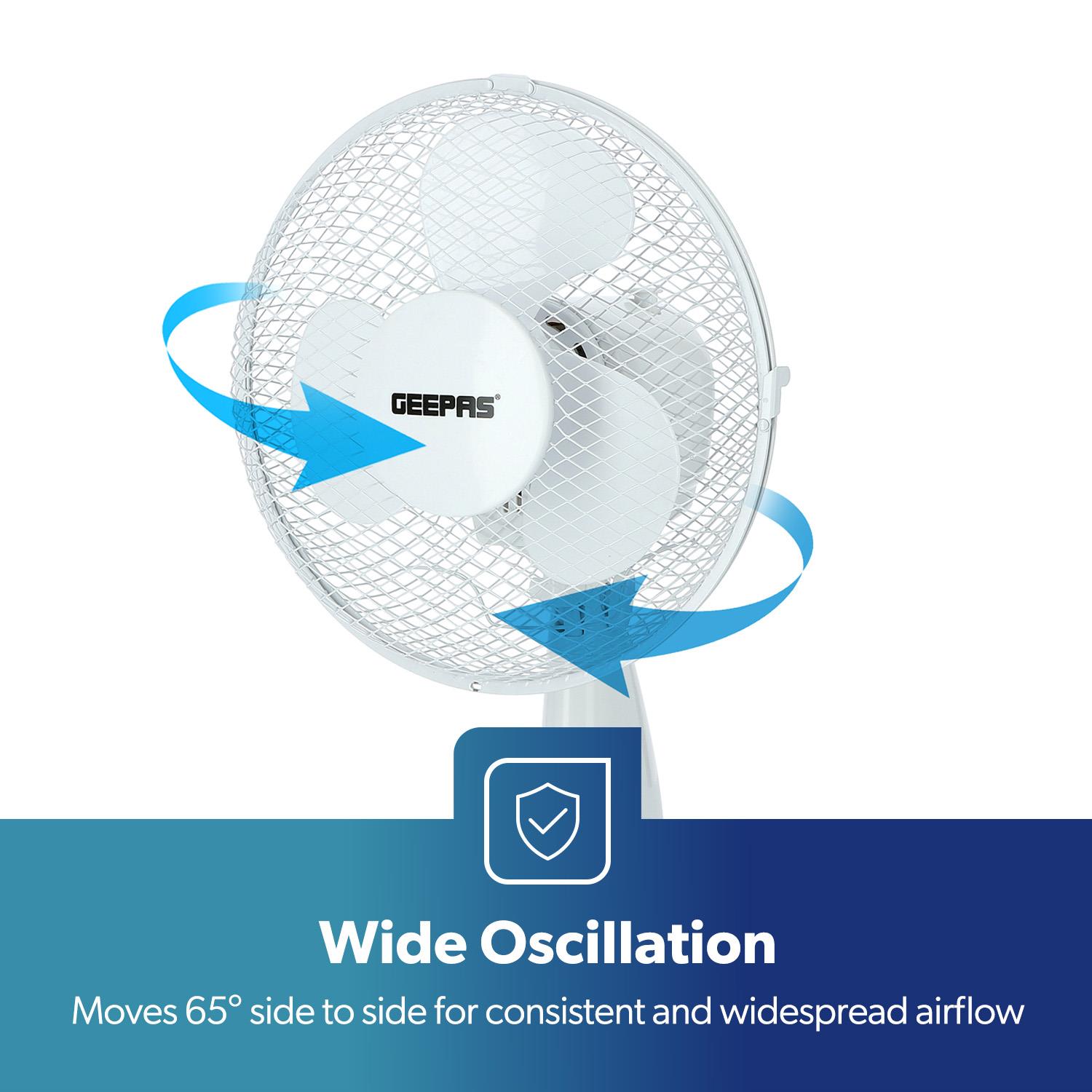 GEEPAS 9" Tischventilator Oszillierend Luftkühlung Tischventilator 2 Geschwindigkeiten 3 Flügel - Bild 22 von 26