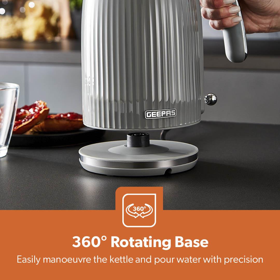GEEPAS Fluted Collection 2 Slice Bread Toaster & 1.7L Cordless Electric Kettle - Picture 37 of 37