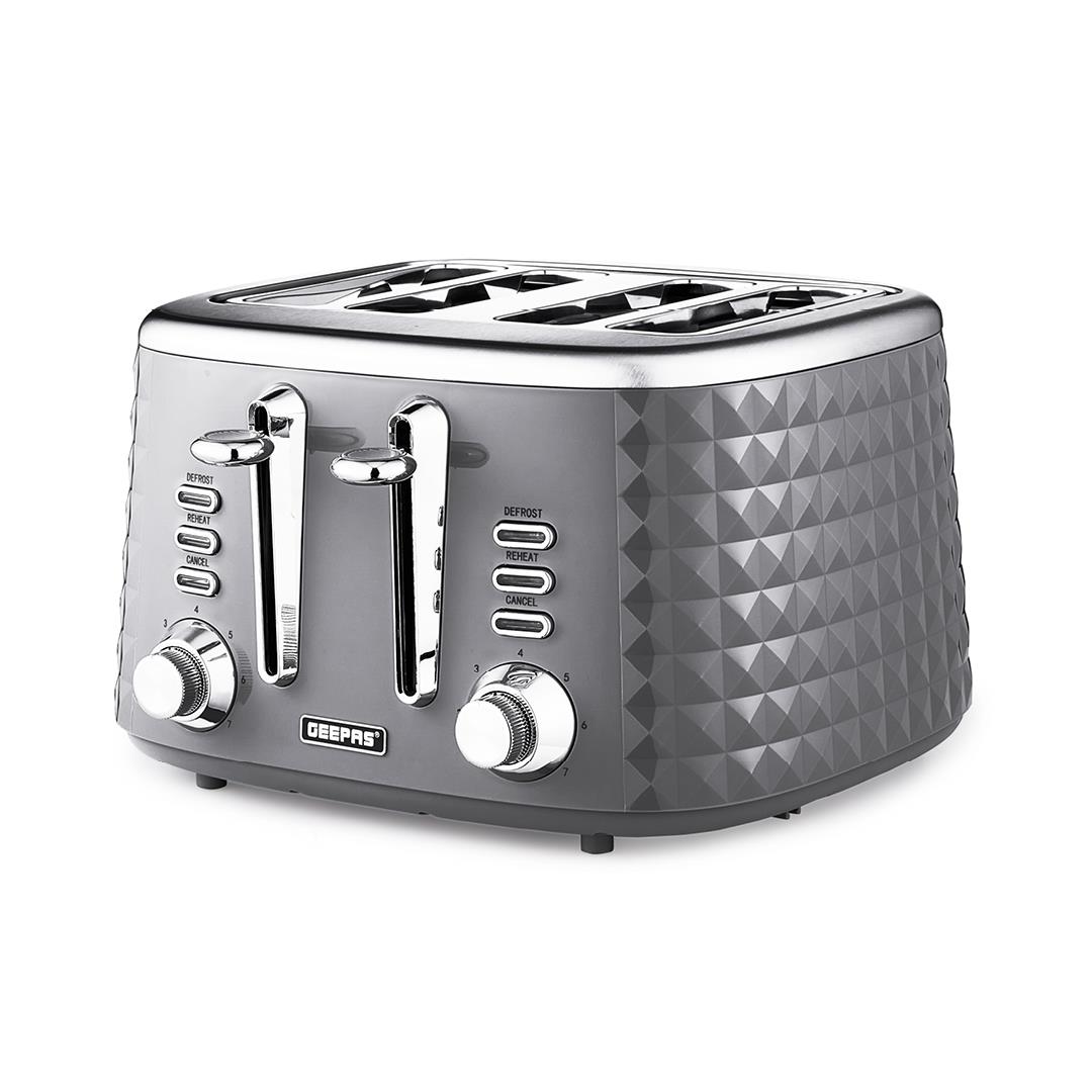 GEEPAS Argyle 4 Slice Bread Toaster 7 Level Browning Control Defrost Reheat - Picture 10 of 25