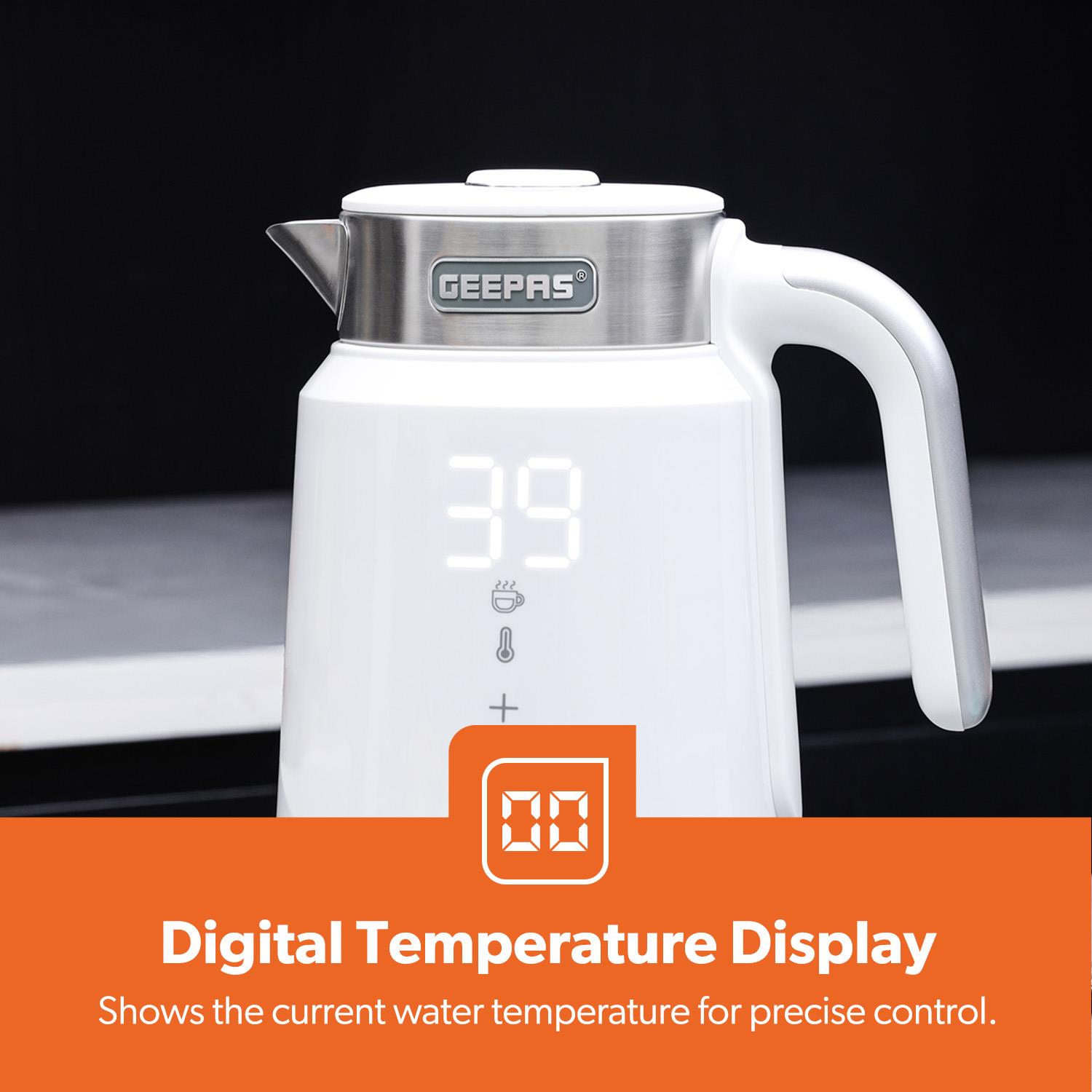 GEEPAS 1.7L Smart Stainless-Steel Digital Kettle Alexa Google Voice 2200W - Picture 13 of 16