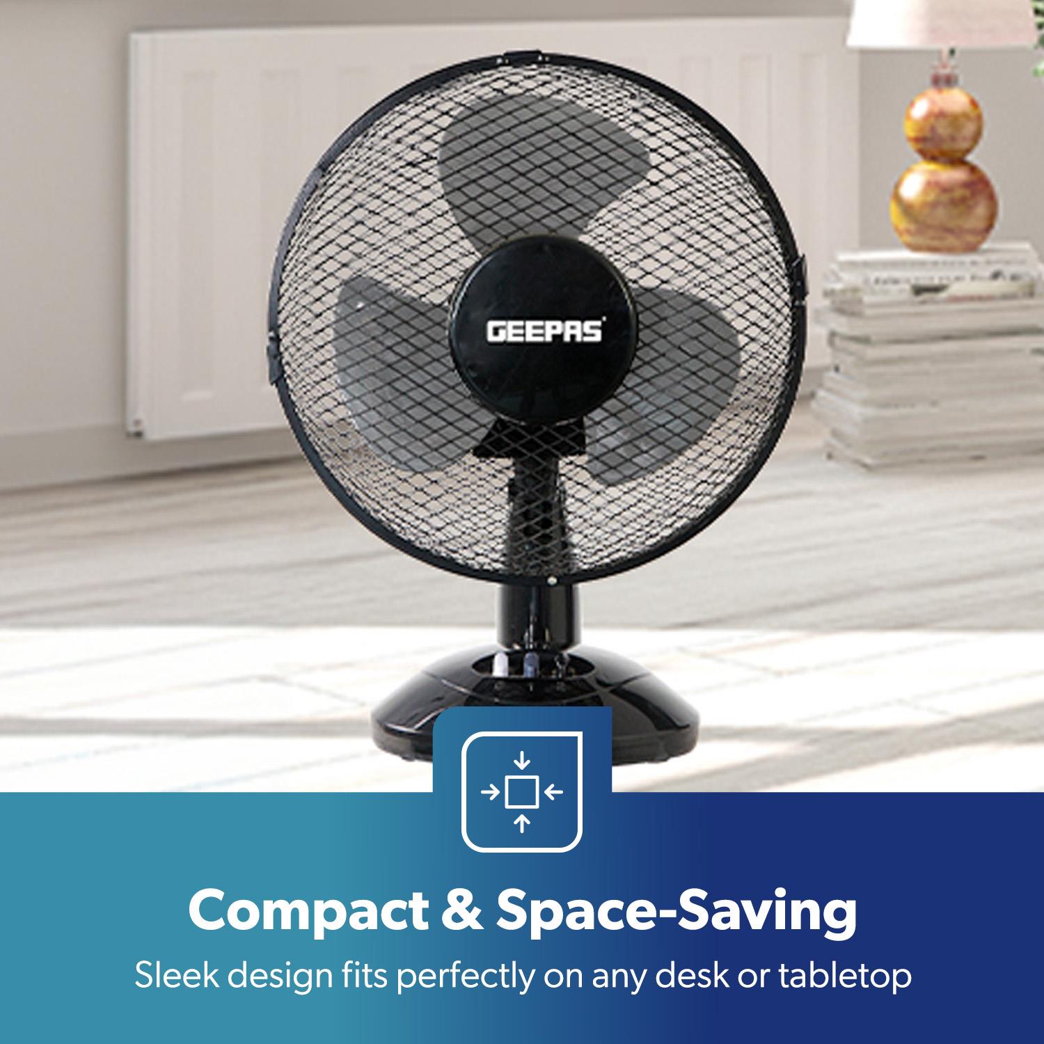 GEEPAS 9" Tischventilator Oszillierend Luftkühlung Tischventilator 2 Geschwindigkeiten 3 Flügel - Bild 9 von 26
