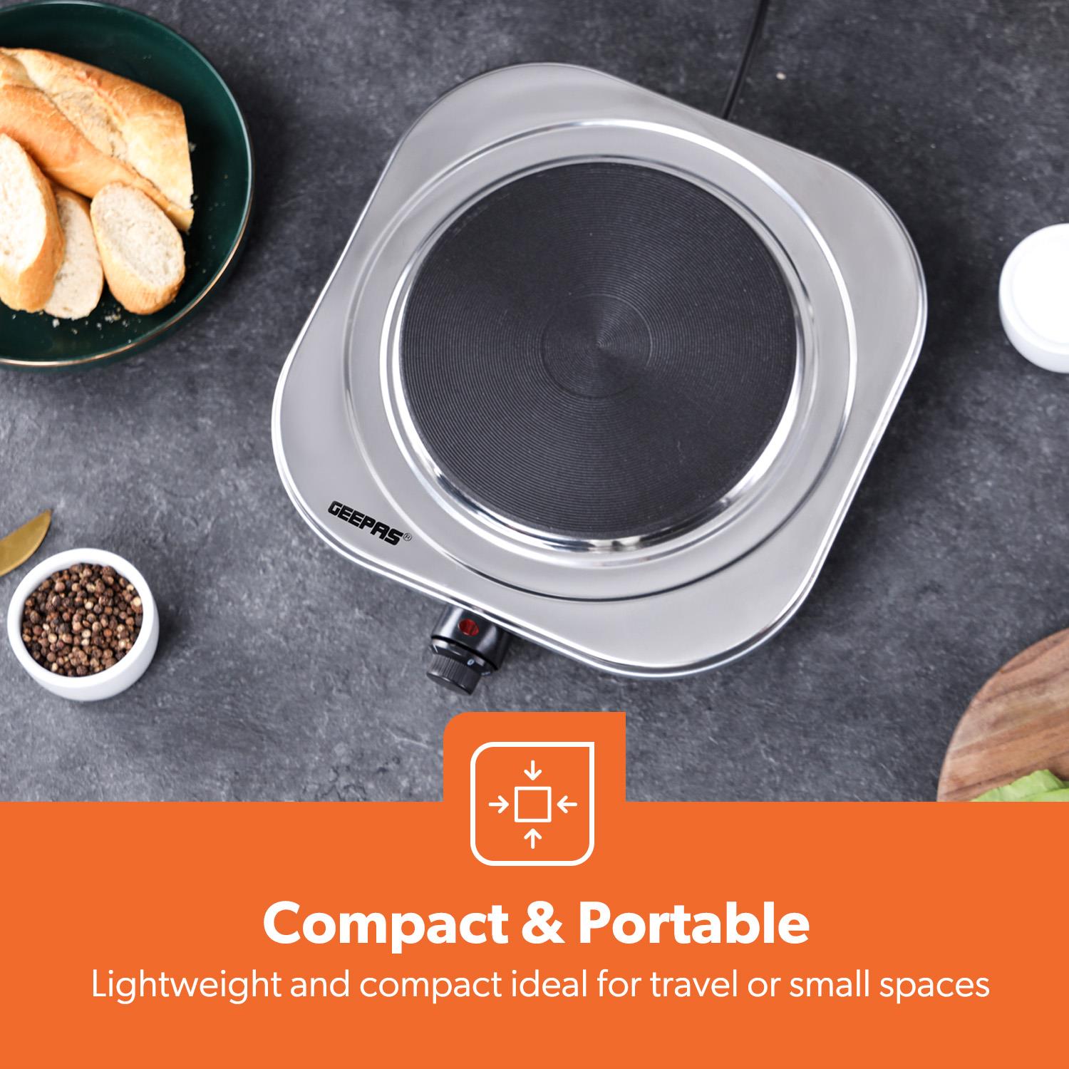 Hot Plate Electric Cooker Double Single Portable Table Top Hob 1500/2500W Geepas - Picture 16 of 17