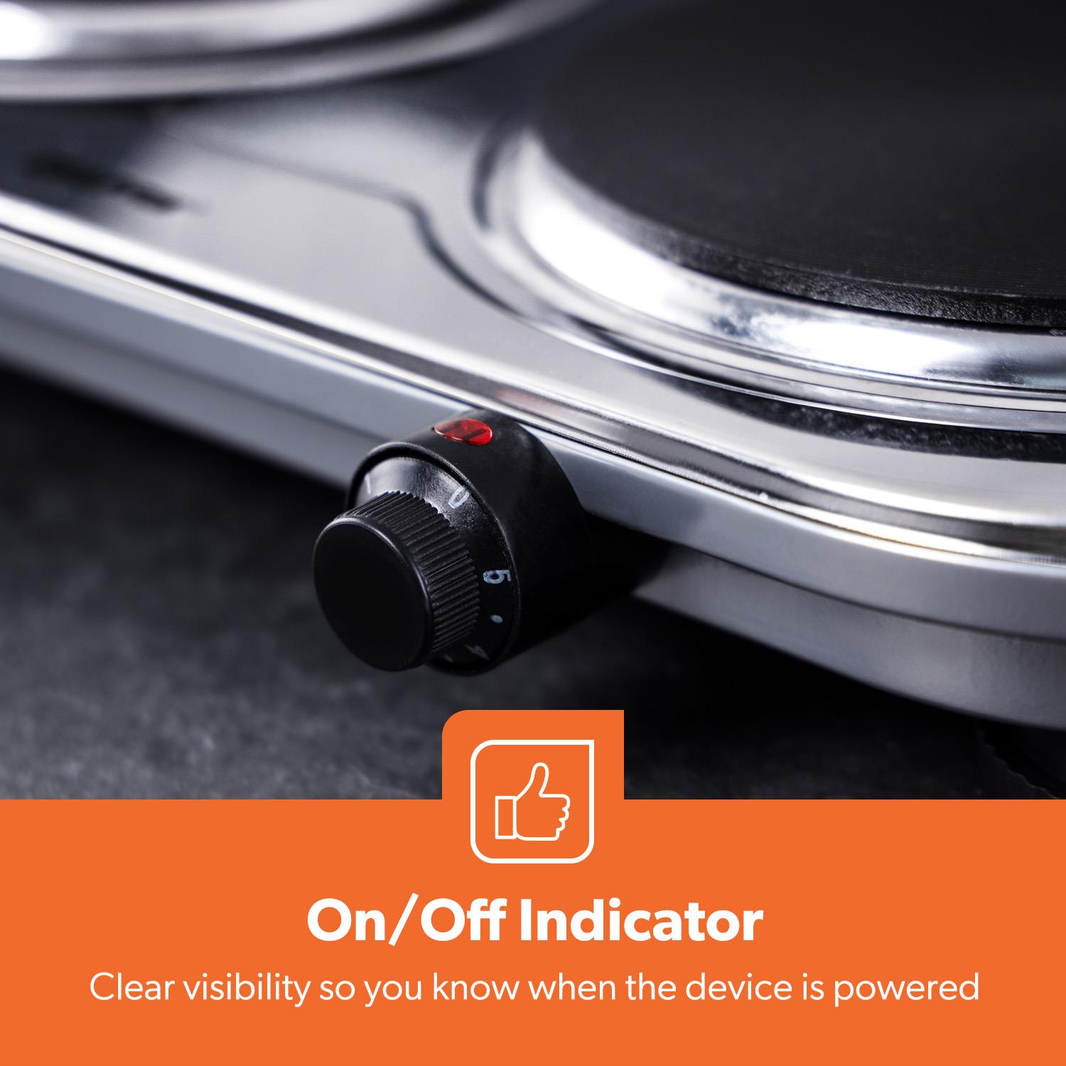 Hot Plate Electric Cooker Double Single Portable Table Top Hob 1500/2500W Geepas - Picture 6 of 17