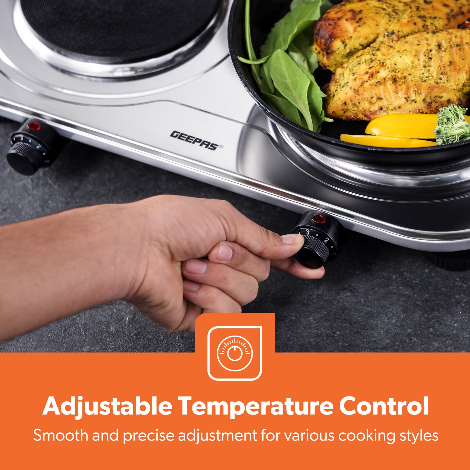 Hot Plate Electric Cooker Double Single Portable Table Top Hob 1500/2500W Geepas - Picture 7 of 17