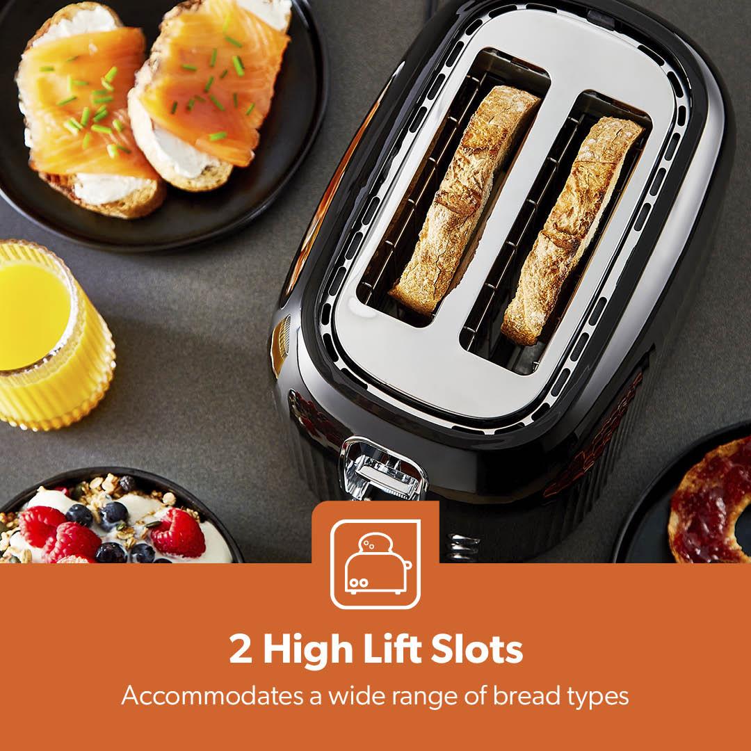 GEEPAS Fluted Collection 2 Slice Bread Toaster & 1.7L Cordless Electric Kettle - Picture 8 of 37