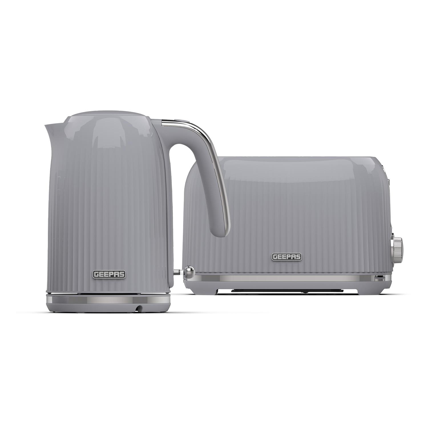 GEEPAS Fluted Collection 2 Slice Bread Toaster & 1.7L Cordless Electric Kettle - Picture 26 of 37