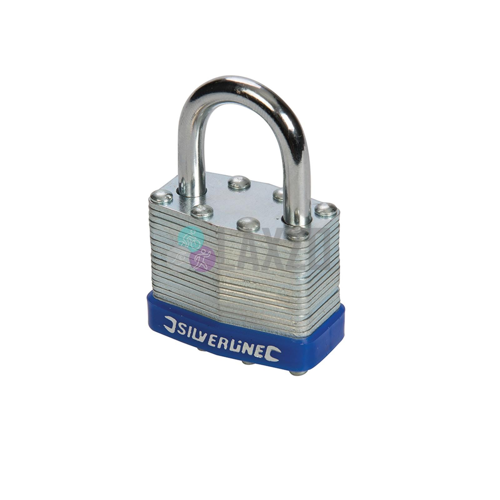 Silverline 40mm Heavy Duty Laminated Security Padlock with 3 Pad Lock